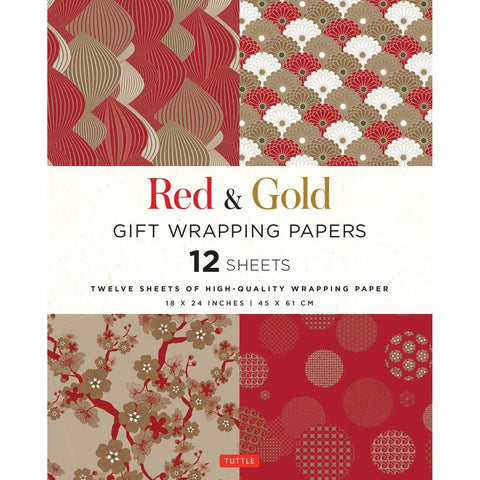 Gift Wrapping Paper Roll Red Golden Foil Design With Silky - Temu