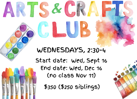 Arts + Crafts Club Fall 2026