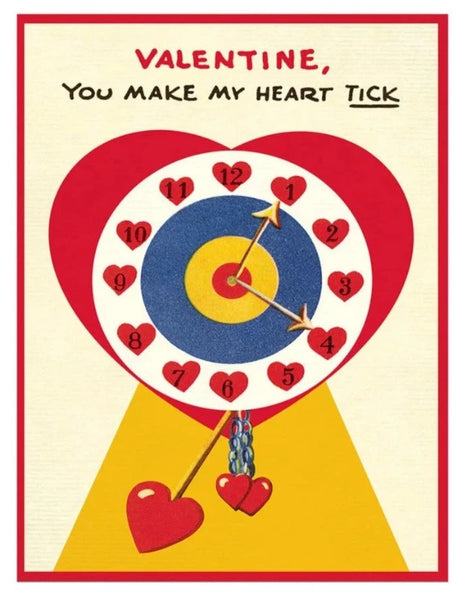 Valentine Clock Single Greeting Card