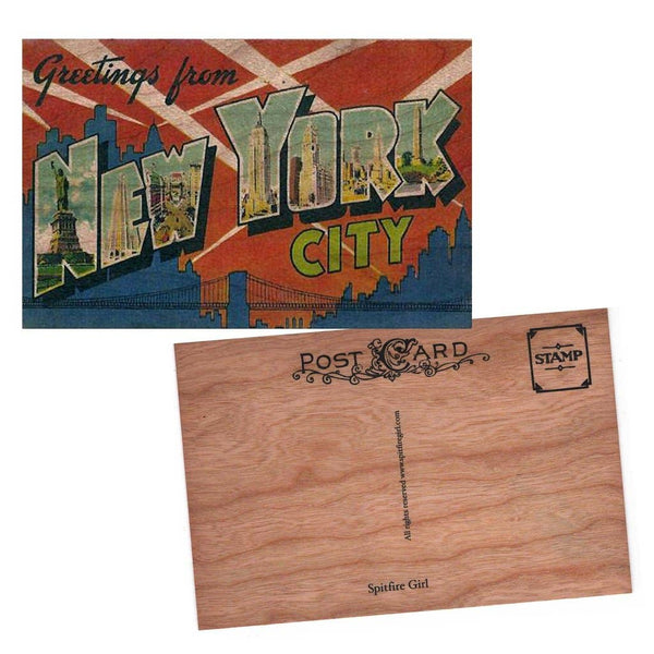 Greetings NYC - Wood Postcard