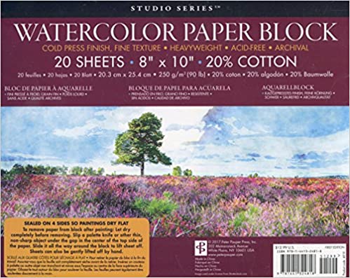 Studio Series Watercolor Block - 8 x 10 inches (250 GSM, 90LB, COLD PRESS)