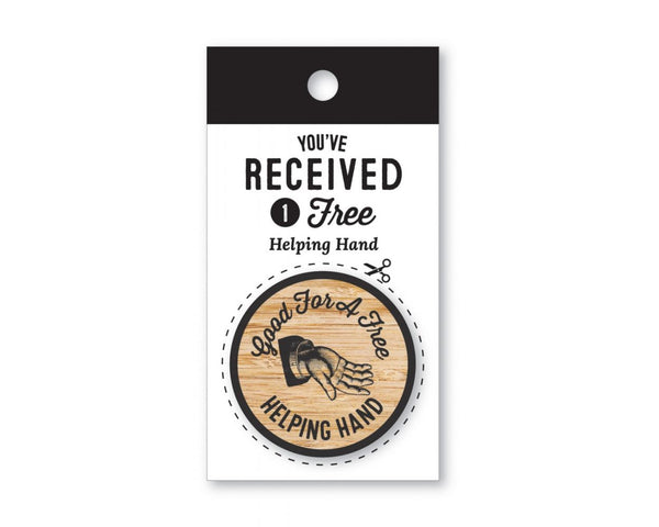 Helping Hand Wooden Nickel - Coupon Coin